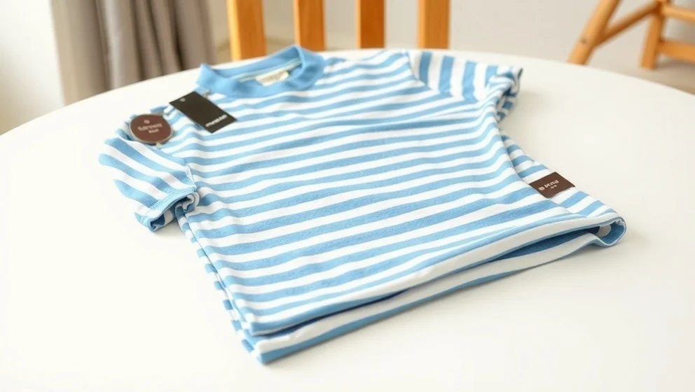 Blå vit randig t-shirt herr för varje tillfälle