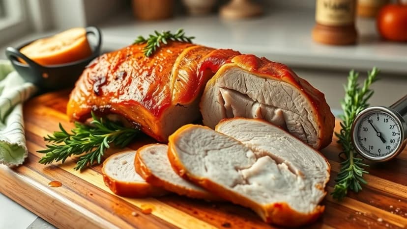 Helstekt fläskfile i ugn blir så saftig